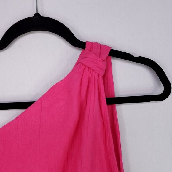 Free People Mini Dress Size Small One Shoulder Side Button Up Ruched Bodycon - Picture 4 of 15